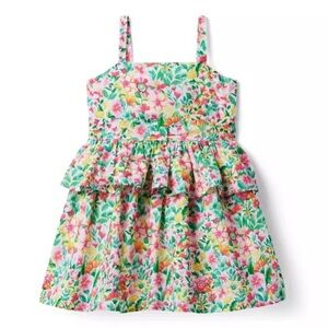 Janie and Jack Floral Peplum Sundress Cotton Sleeveless Size 4